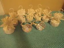 Two large wedding rings & 7 balloon weights for Bridal shower