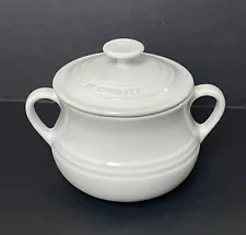 Le Creuset White Mini Casserole Bean Soup Pot Crock w/ Lid - Unused