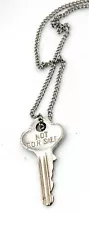 The Giving Keys NOT FOR SALE Key Pendant Necklace Silver 24" Chain ~ Pre-owned