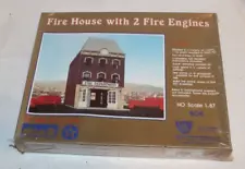 IHC HO Scale Fire Department house with 2 fire engines Model Kit #808 NEW