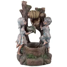 Pure Garden W150178 Lighted Antique Design Outdoor Water Fountain, Bronze