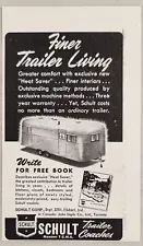 1949 Print Ad Schult Travel Trailer Coaches Made in Elkhart,Indiana