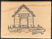 Double D Dog House Rubber Stamp