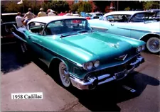 1958 Cadillac Series 62 green auto car show photo 3.5x5 FREE SHIPPING