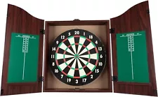 Dart Board Cabinet Set - Steel-Tip Dart Board Adult Game Bar Set for Room Decor