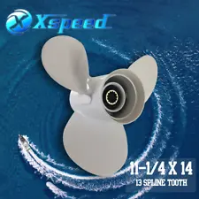 11-1/4x14 Aluminum Propeller for Yamaha 25-60hp Engine 13 Spline Tooth,RH