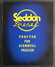 SEDDON DIESEL TRACTOR Mk 8 For SCAMMELL TRAILER Commercial Sales Brochure c1950