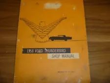 1958 Ford Thunderbird Coupe Convertible Shop Service Repair Manual xo