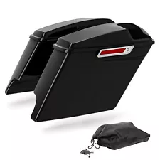 5" Extended Hard Saddle Bags & Speaker Grills Fit For Harley Electra Glide 93-13