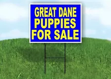 Great Dane PUPPIES FOR SALE YELLOW BLUE Yard Sign Road with Stand LAWN SIGN