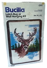 Bucilla Stag Deer Latch Hook Rug Wall Hanging Kit 12943 Sealed 24” X 36” Vtg NOS