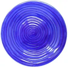 BIRD BATH COBALT SWIRLS GLASS BIRD BATH 18" SE5070 GORGEOUS! ** FREE SHIPPING **