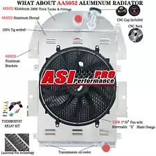 4 Rows Radiator+Shroud Fan fit 34 35 1936 Chevrolet Pickup Truck V8 CHEVY ENGINE (For: Chevrolet Truck)