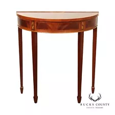 Hekman Furniture Federal Style Inlaid Mahogany Demilune Console