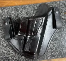 Custom Molded IWB Gun leather Holster Forward Cant Reinforced Trigger guard