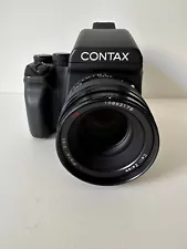 Contax 645 Medium Format Camera AE Finder w/ Planar T* 80mm F/2 Lens Kit +Extras