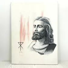 Original Painting Portrait of Jesus Christ 2015 Signed R...R... The Four 18"x24"