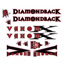 Diamond Back - 1998 Venom X for chrome frame decal set - Old school bmx