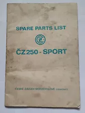 CZ 250 Sport Type 471 owners spare parts list catalogue manual 1974 Jawa