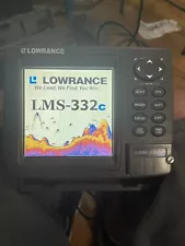 lowrance fish finder LMS-332 C with cord, cover, mount tested