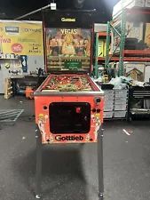 1990 GOTTLIEB VEGAS PINBALL MACHINE LEDS PROFESSIONAL TECHS SLOTS GAMBLING