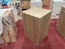 ITALIAN TRAVERTINE SIDE TABLE NIGHT STAND 15x15x20” CUSTOM MADE READY TO SHIP