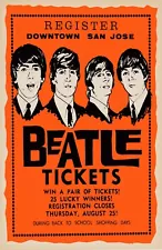 Beatles San Jose Ticket Promo Concert Poster 11 X 17 Framed