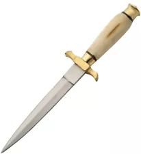 Commando Fixed Knife 5.75" Stainless Steel Dagger Blade Smooth Bone Handle 3105B