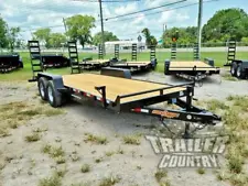 NEW 2024 7 X 20 14K Heavy Duty Flatbed Wood Deck Equipment Trailer w/ Ramps