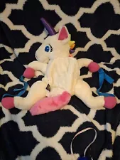 Vintage Lisa Frank Markie Unicorn Plush BACKPACK 10 inches Excellent Condition!