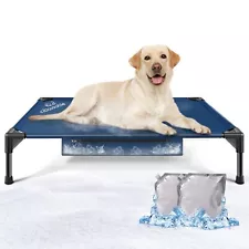 Indoor Instant Cooling Elevated Dog Bed for Small Medium Large Dogs, 8-12H Lo...