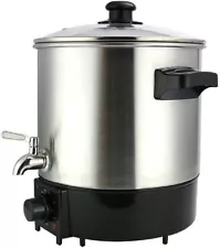 Wax Melter for Candle Making 9 Liter USA Plug, Stainless Steel, Glass Lid