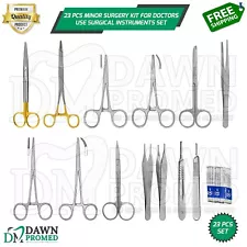 23 Pcs Minor Surgery Kit For Doctors Use Surgical Instruments Set German Grade