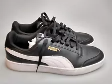 PUMA Men's Serve Pro Sneaker 309668-04 Size 11 Black White Team Gold