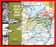 US LOCAL SERVICE AIRLINES 1960 AIRLINE MAPS..13 Locals on one large detailed map