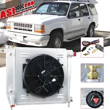 3 Rows Aluminum Radiator+Shroud Fan For 1985-1994 Ford Explorer Ranger Bronco II (For: 1985 Ford Bronco II)