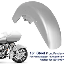 Steel 16" Front Fender For Harley Bagger Touring 89-13 Electra Road Street Glide