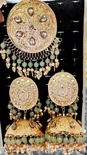 Jadau Ethnic Bollywood Women's jewelry artificial goldplated earrings Mang Tikka