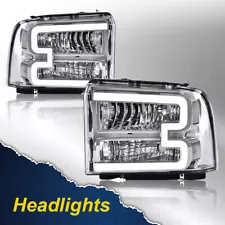 Clear Corner Headlights LED DRL Fit For 05-07 Ford F250 F350 Super Duty LH+RH (For: 2006 Ford F-250 Super Duty)