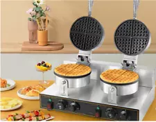 Double Heads Waffle Maker Commercial Waffle Maker Machine Non-stick Easy Clean