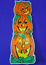 Vintage Pumpkin Halloween Outdoor Yard Sign Stake Porch Leaner 90s