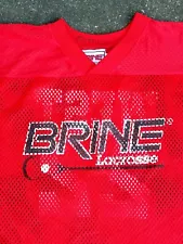 Vtg BRINE Lacrosse Mesh Shirt Red ID'd 1995 Made USA L/XL Commonwealth Game VA