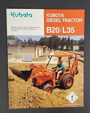 Original Kubota Diesel Tractor Sales Brochure B20/L35 Sales Booklet 1996 Vintage