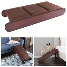 Foldable Wooden Pet Ramp Freestanding Cat Dog Wood Steps Ladder Stairs High Bed