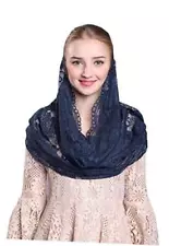 Grettytling Soft and Comfortable Mantilla Veils 5 Colors Spanish Dark Blue