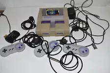 SUPER NINTENDO COMPLETE GAME SYSTEM-3 CONTROLLERS-SUPER MARIO WORLD-OEM (JWP46)