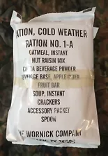 Vintage Wornick Co Ration Cold Weather Meal Double Pack Menu 1-A 1-B