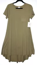 LuLaRoe Carly Dress XXS Army Green NWT