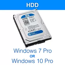 HDD 3.5" SATA Hard Drive with Windows 7/Win 10 Installed Legacy