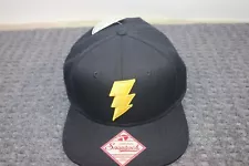 Flash Logo Cap Hat Black Snap Back DC Comics Bioworld One Size Adjustable NEW